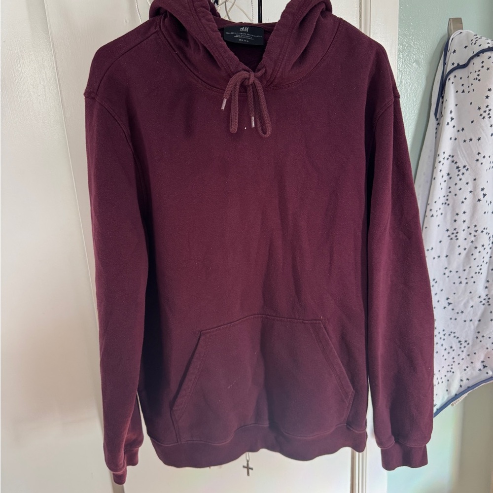 H&M Burgundy Hoodie Sweater